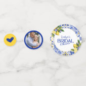 Italian Mosaic Blue Tile & Lemons Bridal Shower コンフェッティ (正面)