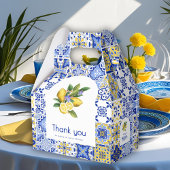 Italian Mosaic Blue Tile & Lemons Bridal Shower フェイバーボックス