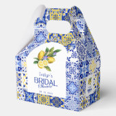 Italian Mosaic Blue Tile & Lemons Bridal Shower フェイバーボックス (正面)