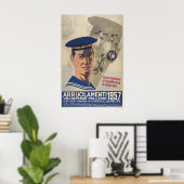 Italian Navy Propaganda Poster Volunteers ポスター (ホームオフィス)
