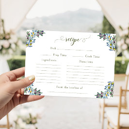 Italian Olive Branches Bridal Shower Recipe Card エンクロージャーカード