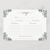 Italian Olive Branches Bridal Shower Recipe Card エンクロージャーカード (正面)