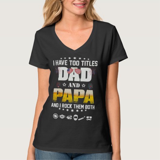 Italian Papa American Dad  for Men Plus Size Tシャツ (正面)