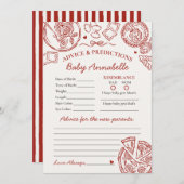 Italian Pasta Advice for Baby Shower Card 招待状 (正面/裏面)