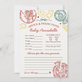 Italian Pasta Advice for Baby Shower Card 招待状