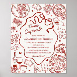 Italian Pasta Baby Shower Time Capsule Game ポスター