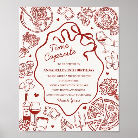 Italian Pasta Baby Shower Time Capsule Game ポスター (正面)