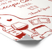 Italian Pasta Bridal Shower Share A Recipe Sign ポスター (角)