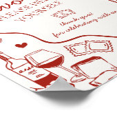 Italian Pasta Dinner Party Favors Sign ポスター (角)