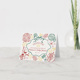 Italian Pasta Dinner Party Thank You Card  サンキューカード