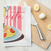 Italian Pasta Spaghettis  キッチンタオル (四つ折り)