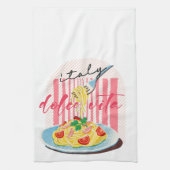 Italian Pasta Spaghettis  キッチンタオル (縦)