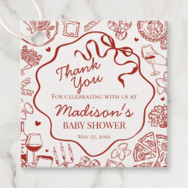 Italian Pasta Special Delivery Baby Shower フェイバータグ