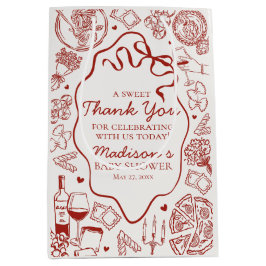 Italian Pasta Special Delivery Baby Shower Favor ミディアムペーパーバッグ