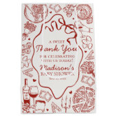 Italian Pasta Special Delivery Baby Shower Favor ミディアムペーパーバッグ (裏面)