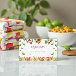 Italian Pasta Themed Diaper Raffle Card エンクロージャーカード