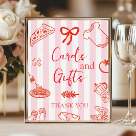 Italian Pizza Baby Shower  Cards and Gifts  ポスター