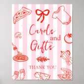 Italian Pizza Baby Shower  Cards and Gifts  ポスター (正面)