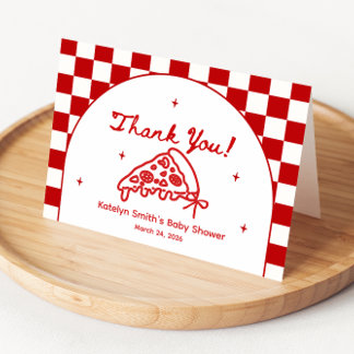 Italian Pizza Baby Shower Thank You Cards サンキューカード