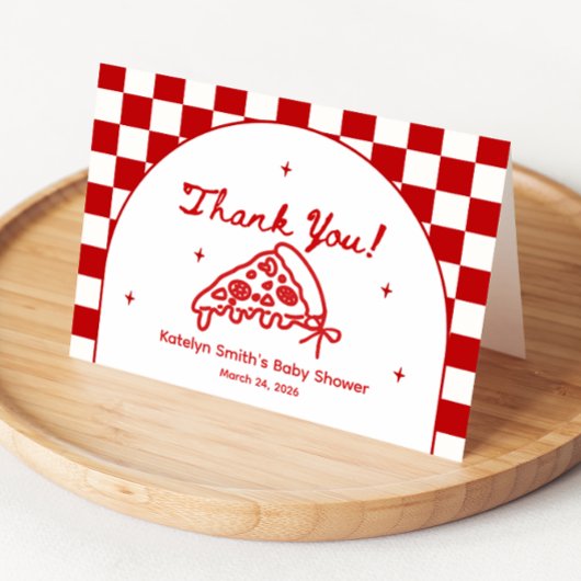 Italian Pizza Baby Shower Thank You Cards サンキューカード