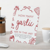Italian Pizza Guess How Many Garlic Baby Shower  台座サイン (インサイチュ)