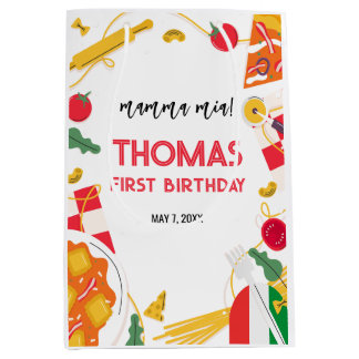 Italian Pizza Pasta Party ミディアムペーパーバッグ