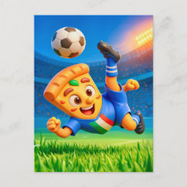 Italian pizza performing dramatic soccer bicycle k ポストカード