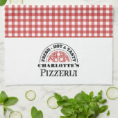 Italian Pizzeria Checkered Plaid  キッチンタオル (折り畳み)