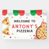 Italian Pizzeria Party Birthday backdrop 横断幕 (横)