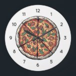 Italian Pizzeria Pizza Kitchen or Restaurant Round ラージ壁時計<br><div class="desc">Bring the warm,  inviting atmosphere of an authentic Italian kitchen into your space with this Italian Pizzeria Pizza Kitchen or Restaurant Round Large Clock. Inspired by classic Italian pizzerias,  this stylish wall clock adds a delicious touch of culinary charm to any kitchen,  dining area,  café,  or restaurant.</div>