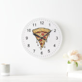 Italian Pizzeria Pizza Kitchen or Restaurant Round ラージ壁時計 (ホーム)
