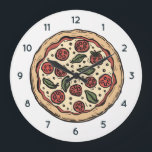 Italian Pizzeria Pizza Kitchen or Restaurant Round ラージ壁時計<br><div class="desc">Bring the warm,  inviting atmosphere of an authentic Italian kitchen into your space with this Italian Pizzeria Pizza Kitchen or Restaurant Round Large Clock. Inspired by classic Italian pizzerias,  this stylish wall clock adds a delicious touch of culinary charm to any kitchen,  dining area,  café,  or restaurant.</div>