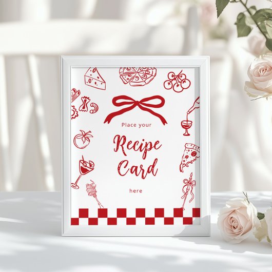 Italian Place you recipe card Thats Amore theme ポスター