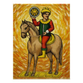 Italian Playing Cards - Cavalier of Coins Briscola ポスター (正面)