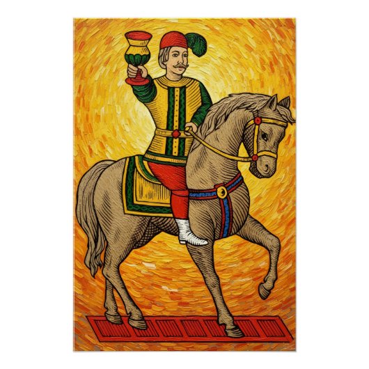 Italian Playing Cards - Cavalier of Cups, Scopa ポスター (正面)