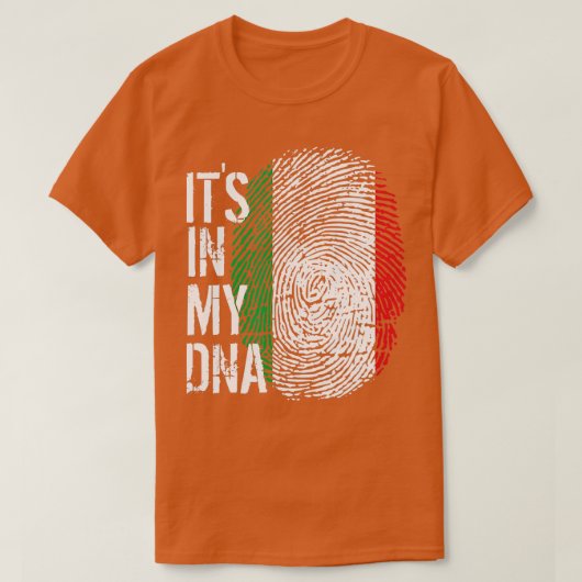 Italian Pride Fingerprint Its in my DNA Italy Fla Tシャツ (デザイン正面)