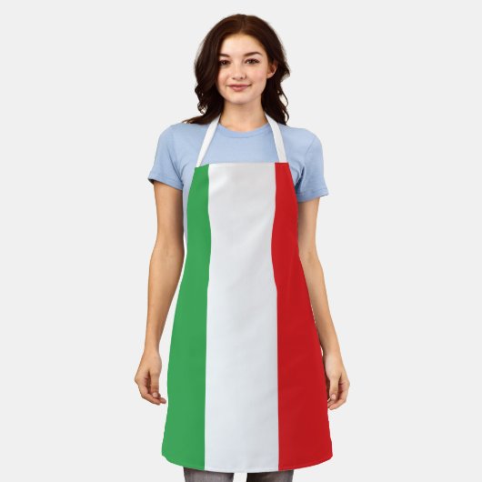 Italian Pride Flag of Italy エプロン (着用した状態)