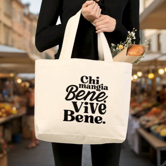 Italian Proverb Market Tote Bag ラージトートバッグ