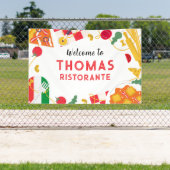 Italian Ristorante Party Birthday backdrop 横断幕 (インサイチュ)