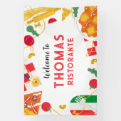 Italian Ristorante Party Birthday backdrop 横断幕 (縦)