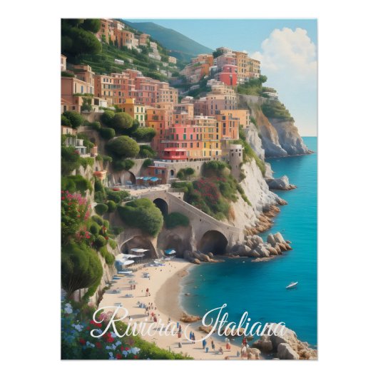 Italian Riviera Travel Poster ポスター (正面)