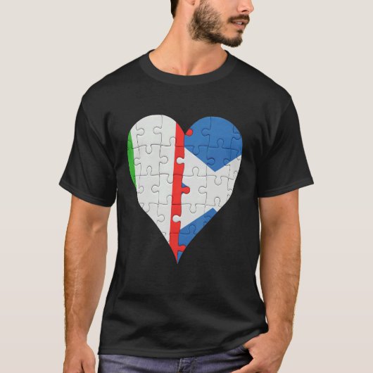 Italian Scottish Flag Heart Tシャツ (正面)