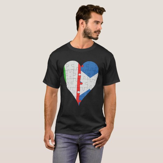 Italian Scottish Flag Heart Tシャツ (正面フル)
