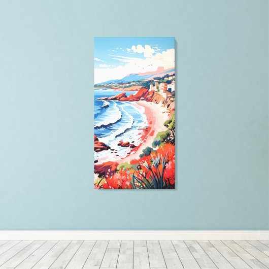 Italian Seaside Village Canvas Wall Art キャンバスプリント (インサイチュ (ウッドフロア))