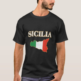 Italian Sicily Map Sicilia Sicilian Tシャツ