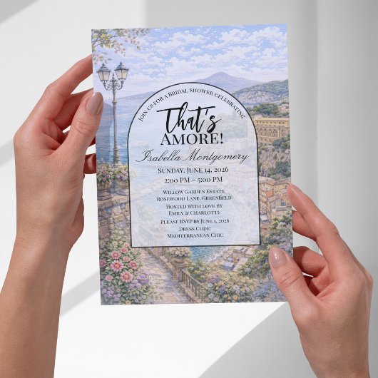 Italian Sorrento That’s Amore Bridal Shower 招待状