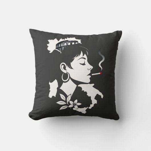 Italian Soul: Minimalist Rome Colosseum & Italy Ma クッション (正面)