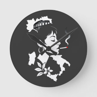 Italian Soul: Minimalist Rome Colosseum & Italy Ma ラウンド壁時計