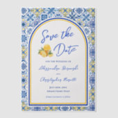Italian Summer Destination Wedding Save The Date ベラム紙招待状 (正面)