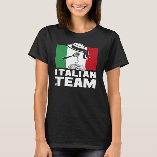 ITALIAN TEAM BLACK femme Tシャツ (正面)